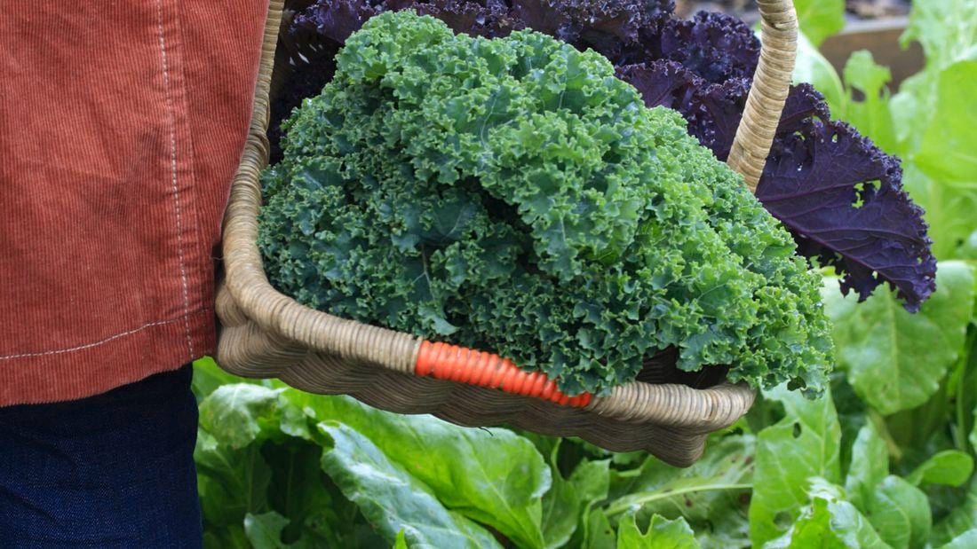 Close-up of assorted vegetables in cane basket