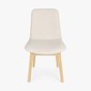 SK Designer Living | Cozy Upholstered Dining Chair | Natural Legs - Ivory Fabric