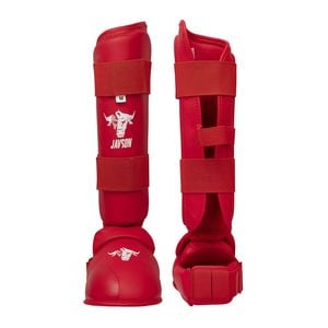 Javson Karate Shin Guards Insteps Pads Red - Extra Small