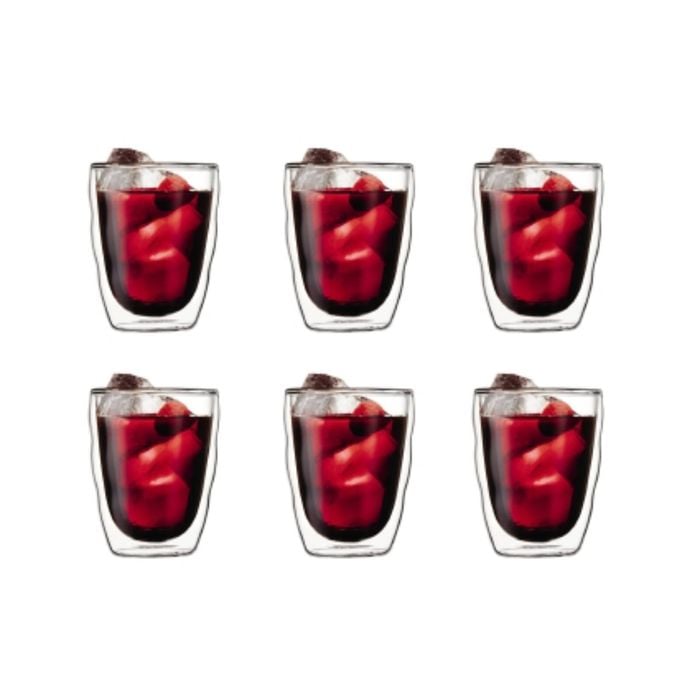 Bodum Pilatus Double Wall 350ml Medium Glass 6 Piece Set