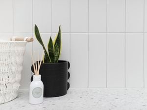 White Splashback Tiles in laundry