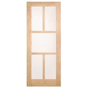 Corinthian 2040 x 820 x 35mm Internal Door White Oak Moda Translucent Glass AMODG24