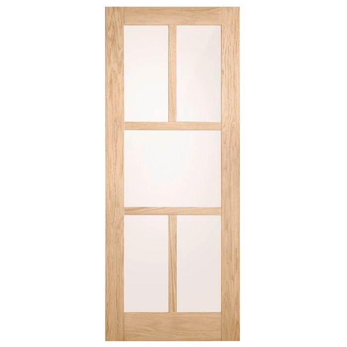 Corinthian 2040 x 820 x 35mm Internal Door White Oak Moda Translucent Glass AMODG24