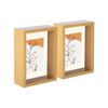 Nicola Spring 3d Deep Box Photo Frames - 5 X 7" With 4 X 6" Mount - Light Wood - Pack Of 2