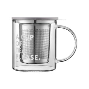 Buydeem Teapot Tea Cup With Drain Basket Separation Filter High Borosilicate Glass 350ml Cd1001
