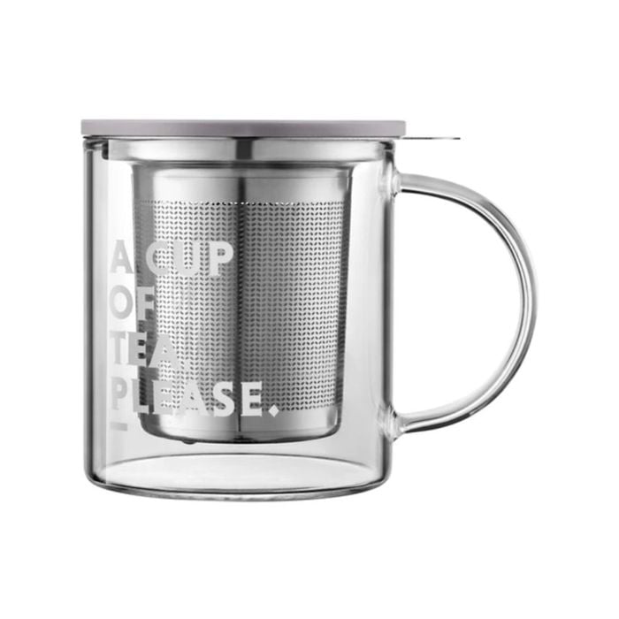 Buydeem Teapot Tea Cup With Drain Basket Separation Filter High Borosilicate Glass 350ml Cd1001