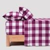 Dreamaker Remy Washed Cotton Yarn Dyed Check Sheet Set Berry Super King