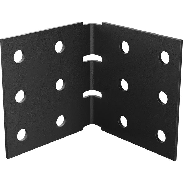 Dunnings 100 x 100 x 105 x 3mm Black Heavy Duty Angle Bracket Plate