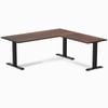 Desky Fixed Height American Rustic Pine Softwood L-shape Office Desk 1800x1750mm Matte Black Frame