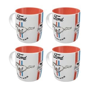 4x Nostalgic-art Ceramic Coffee Mug Ford Mustang Car Lover Gift 330ml