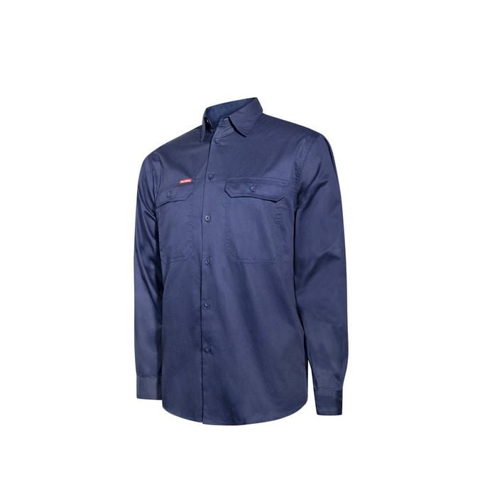 Hard Yakka Navy Core Vented Long Sleeve Cotton Shirt - Size 3XL