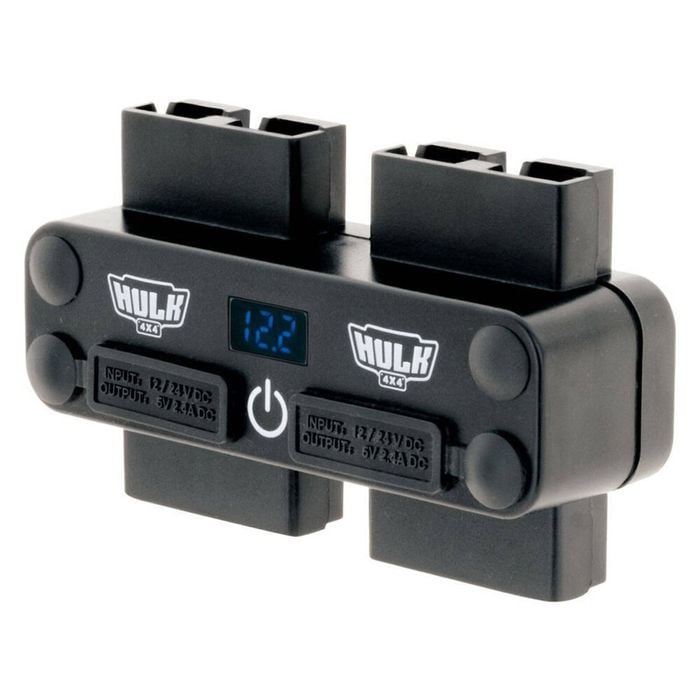 Hulk 4 Way DC Power Adaptor w/ Anderson USB & Voltmeter Touch Switch 12/24V