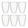 6pc Coffee Culture Moka 350ml Double Wall Beverage Coffee/Tea Cup Clear