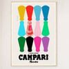 Galrie Vintage Campari Poster with Colourful Bottles - Iconic Italian Art Decor, Wood Frame, A4 21 x 30cm (8 x 12inch)