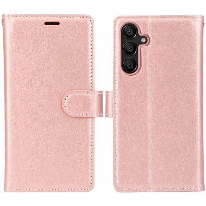 Tough On for Samsung Galaxy A16 Case Wallet Leather Cover Rose Gold