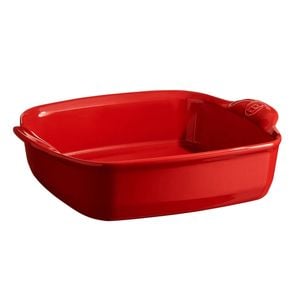 Emile Henry 22cm Ceramic Kitchen Baking Dish Square Burgundy