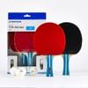 Set Of 2 Bats Ttr 100 Versatile Ittf School + Balls - Shakehand