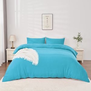 LINENOVA Pre Wash Microfibre Quilt Cover Set - King,Turquoise