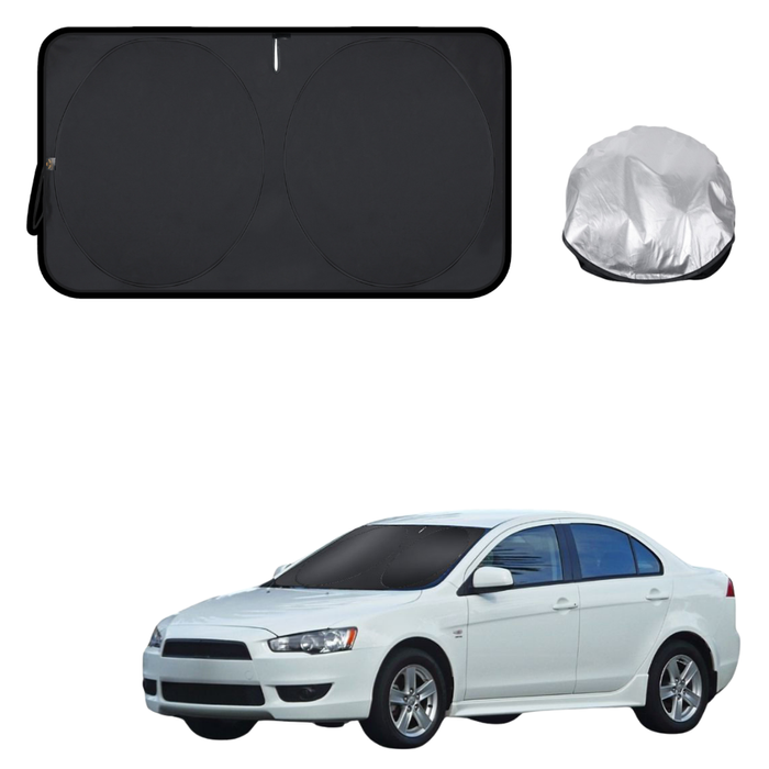 Front Windscreen Sun Shade for Mitsubishi Lancer 2007 - 2017 Auto (CJ) - Standard 150 x 85 cm - Black