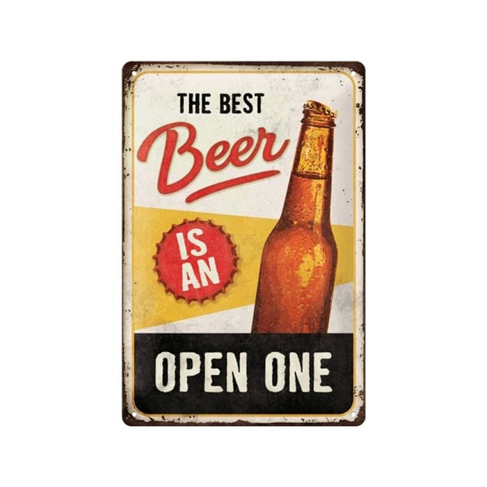 Nostalgic-art Medium Sign Plaque 20x30cm Metal The Best Beer Is An Open One