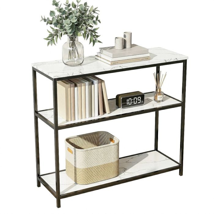 Artiss Console Table Marble Effect 3-tier