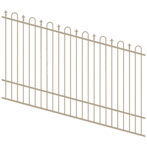 ProtectorAl 1201-2400W x 1500H Paperbark Loop & Spear Top Pool Fence Panel Raked Up to 15º