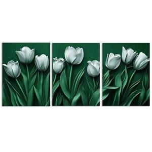 3pcs Visual effects Tulip Art Painting Print 100% Australian Made 3 x 40x60cm (Metal Print)