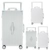 AIRWAY Aluminum Frame Luggage Family Set – 4-Piece Durable Travel Suitcase Collection White
