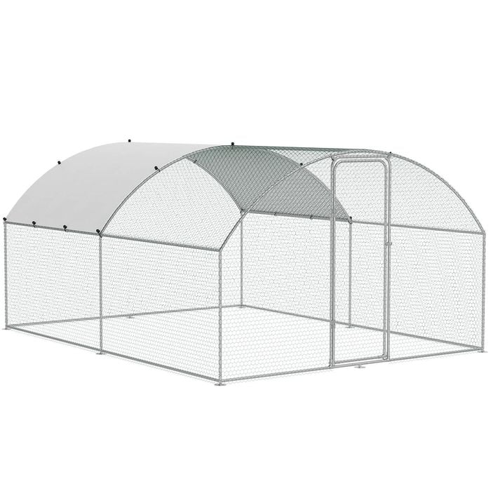 VEVOR 300x393x199cm Large Metal Chicken Coop with Waterproof Cover