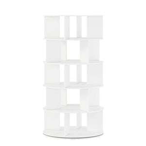 Ufurniture Rotating Shoe Rack Tower 360 Degrees Spinning Shoe Rack Tower 5-Tiers Revolving Shoe Storage Organizer