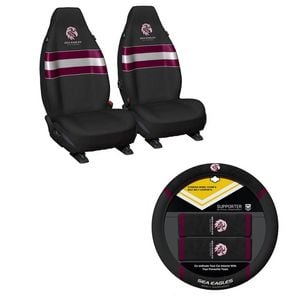Manly Sea Eagles Nrl Official Seat Covers And Steering Wheel Cover Combo New Logo