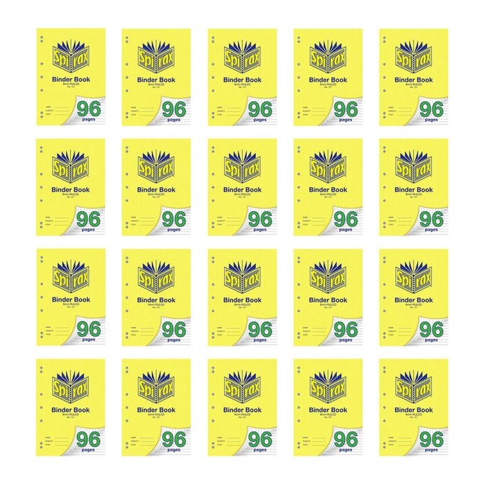 20x Spirax 121 Binder Book A4 8mm Ruled 96 Pages School Paper Notebook Yellow