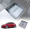 Centre Console Mid Organizer Tray for Tesla Model Y Juniper 2025-Onwards with Grey Silicone Mat