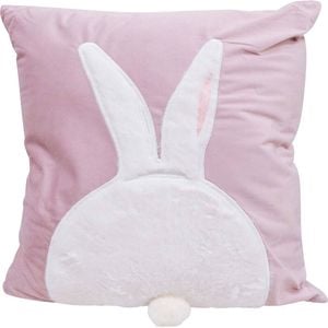 LVD Bunny Tail Decorative Home Cushion Pillow 44x44x10cm Pink/White