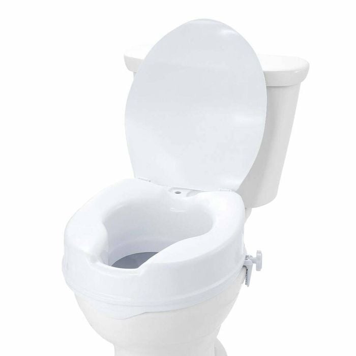 Raised Toilet Seat 100mm Height Increase with Lid Universal Toilet Seat Riser 136kg Capacity