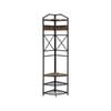 IHOMDEC Industrial Corner Hall Tree with Shoe Bench, Entryway Coat Rack Rustic Dark Brown