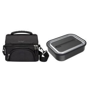 Bentgo Stainless Steel Lunch Box 1200ml And Insulated Lunch Bag Bundle - Black Bundle