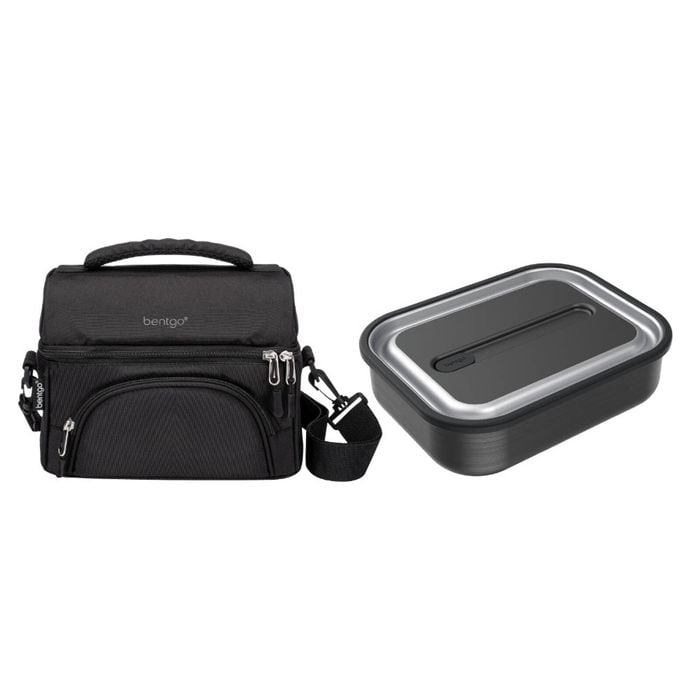 Bentgo Stainless Steel Lunch Box 1200ml And Insulated Lunch Bag Bundle - Black Bundle