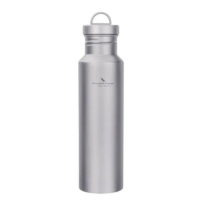 NNEOBA Titanium Water Bottle 750ml Lightweight Reusable Bottle Silver
