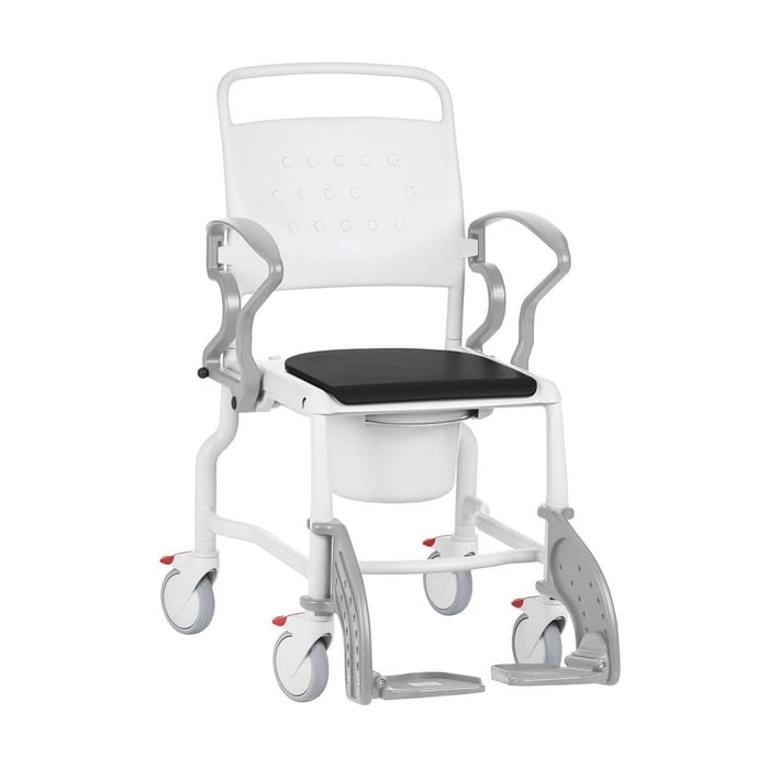 Bedside Commode Chair - Swing Armrests & Non-Slip Feet, 130kg Capacity - Grey