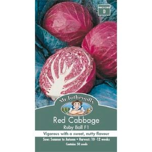 Mr Fothergill's Cabbage Red Ruby Ball F1 Seeds