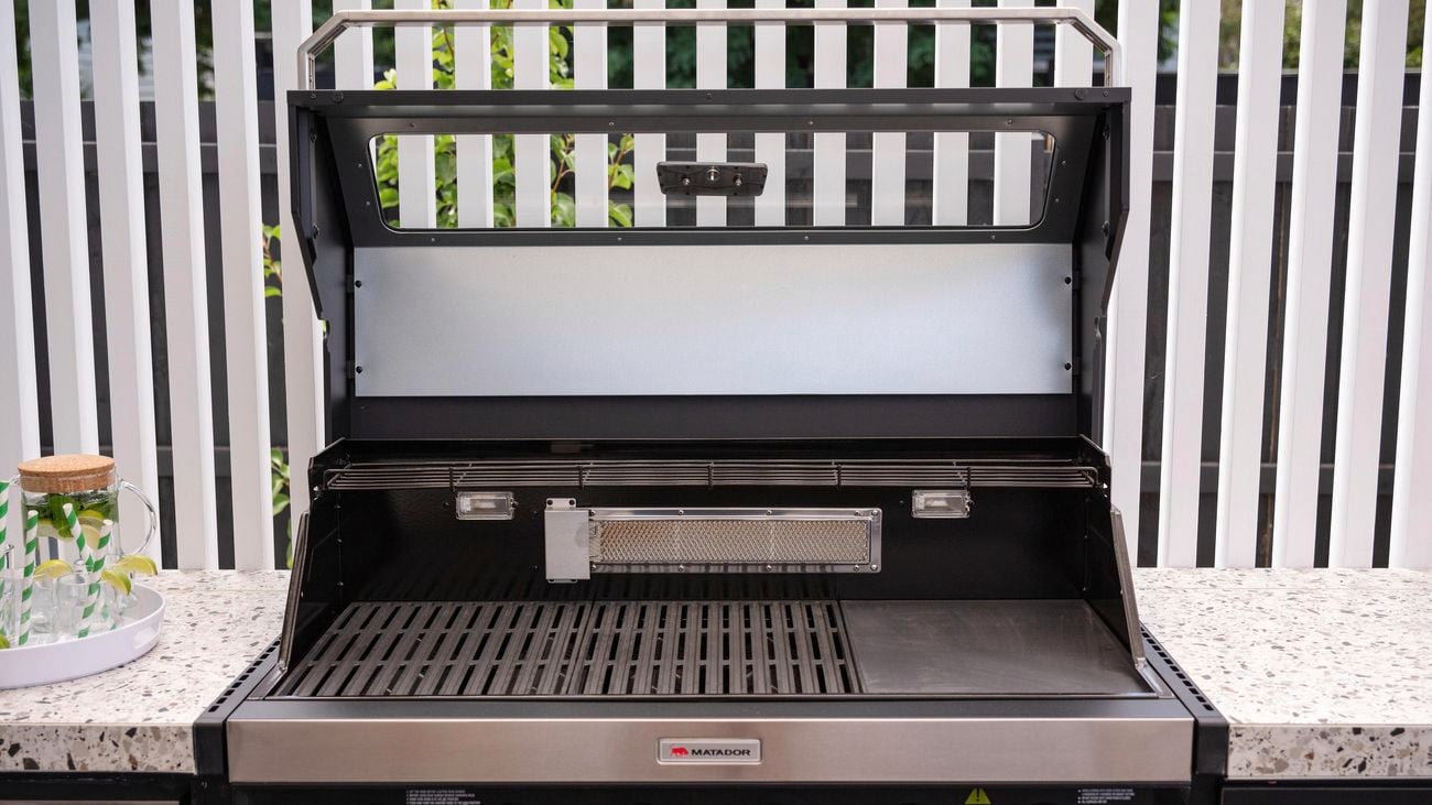 Closeup of a barbecue machine.