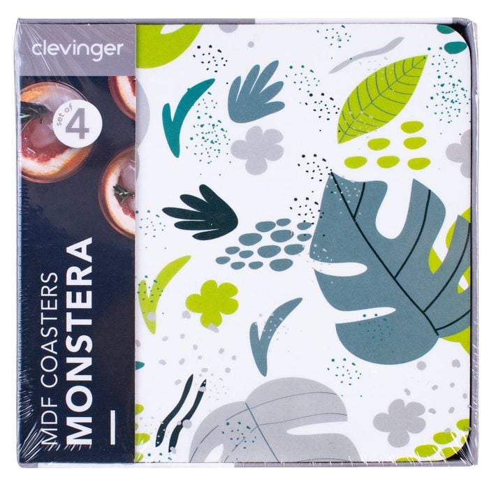 Clevinger Set of 4 MDF Coasters Monstera