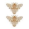 2pk Lvd Extra Large Rustic Metal Bee Art Piece Home/garden Decor 34x26x0.64cm