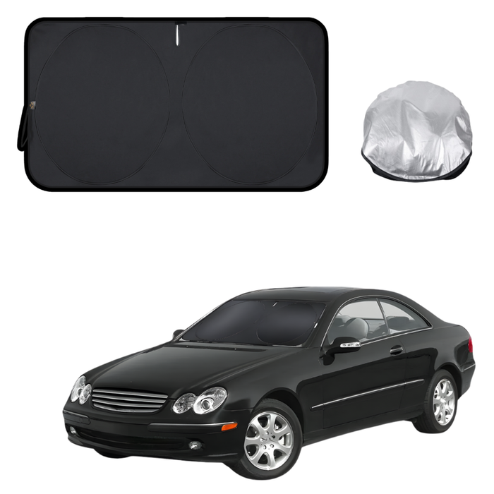 Front Windscreen Sun Shade for Mercedes-Benz CLK-Class 2003 - 2010 (C209) - Standard 150 x 85 cm - Black