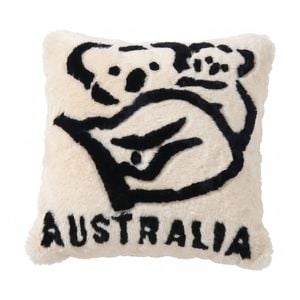 Huxford Grove Shorn Sheepskin Cushion Cover Koala W/ Baby Design White 45x45cm