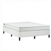 Zinus Double Package Set - Fabric Bed Base & Essential Bonnell Inner Spring Mattress Set – White