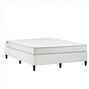 Zinus Double Package Set - Fabric Bed Base & Essential Bonnell Inner Spring Mattress Set – White