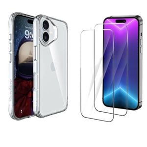 Icoverlover For Iphone 17 Case + 2x Glass Screen Protectors Clear