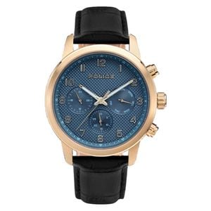 Police Leather Band Blue Dial Men's Watch (pewjf0030401- Setb)